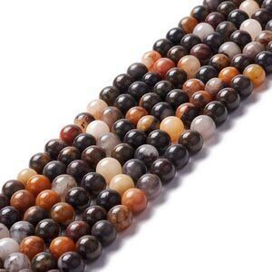 8MM Brecciated Jasper Beads-ONE Gemstone Bead Strand-Jewelry Making Crafts NWT